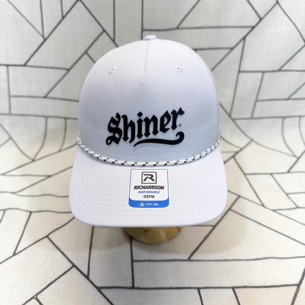 Richardson Performance Hat OSFM White Shiner Beer Rope Snapback Cap 1355